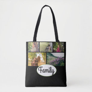 Elegant Custom Add Your Own Family Photo Collage Tote Bag