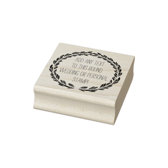 Elegant Custom Any Text Circle Round Wedding Stamp (Stamp)