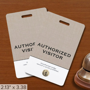 Elegant Custom Authorised Visitor Badge ID Badge