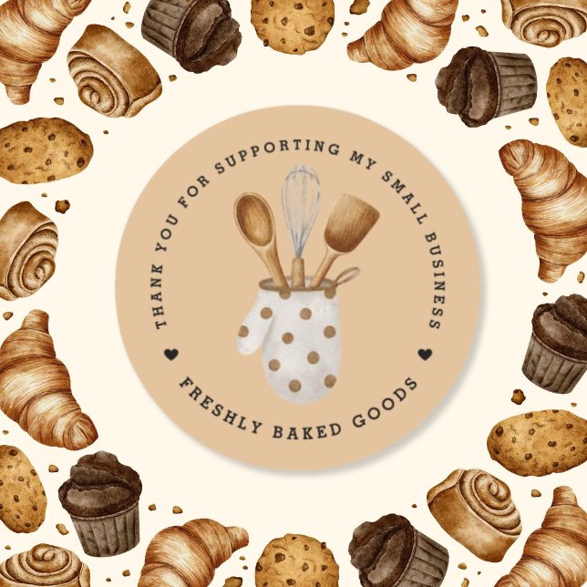 Elegant Custom Bakery Thank You Sticker (Creator Uploaded)