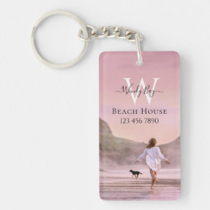 Elegant Custom Beach House Key Ring