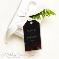 Elegant Custom Black and Red Floral Wedding