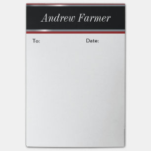 Elegant Custom, Black and Silver Post it Notes