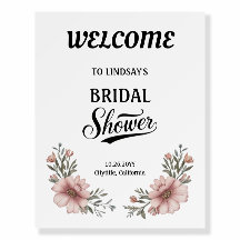 elegant Custom Bridal Shower Welcome Sign