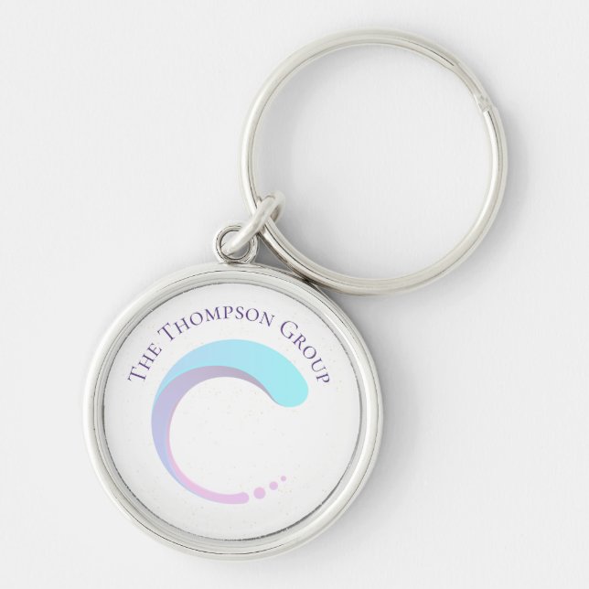 Elegant Custom Business Company Name Logo  Key Ring (Front)