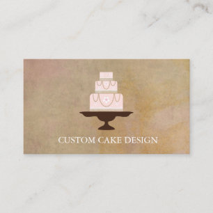Elegant Custom Cake Design Decorating Business Car Card