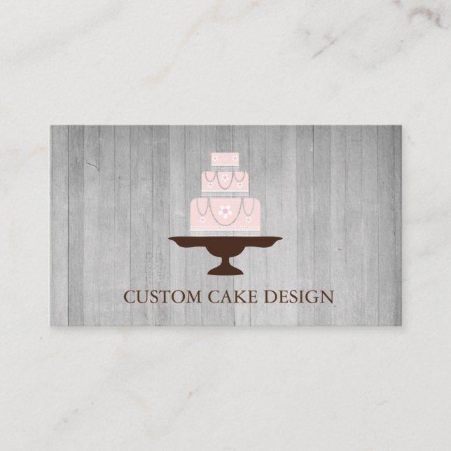 Elegant Custom Cake Design Decorating Business Card (Front)