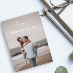 elegant custom couple photo happy birthday love card<br><div class="desc">cute elegant romantic happy birthday card with a personalized photo to your lover/boyfriend,  girlfriend,  husband or wife</div>