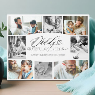 Elegant Custom Daddy Photo Collage Dad Keepsake Plaque
