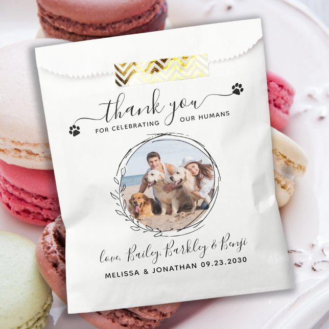 Elegant Custom Dog Photo Thank You Pet Wedding Favour Bag (Creator Uploaded)