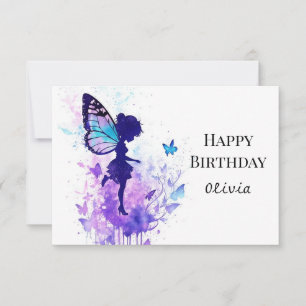 Elegant Custom Fairy Birthday Card