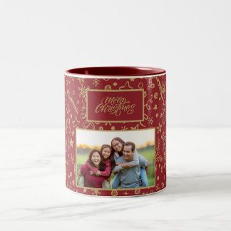 Elegant Custom Family Photo Christmas Mug