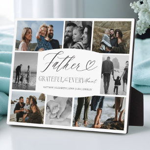 Elegant Custom Father Photo Collage Dad Keepsake Plaque