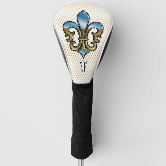 Elegant Custom Fleur De Lis Golf Design Golf Head Cover (Front)
