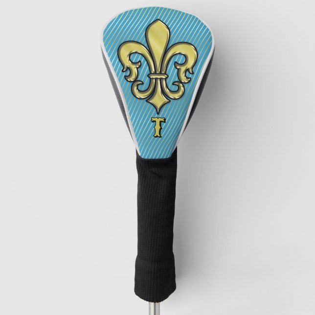 Elegant Custom Fleur De Lis Golf Design Head Cover (Front)