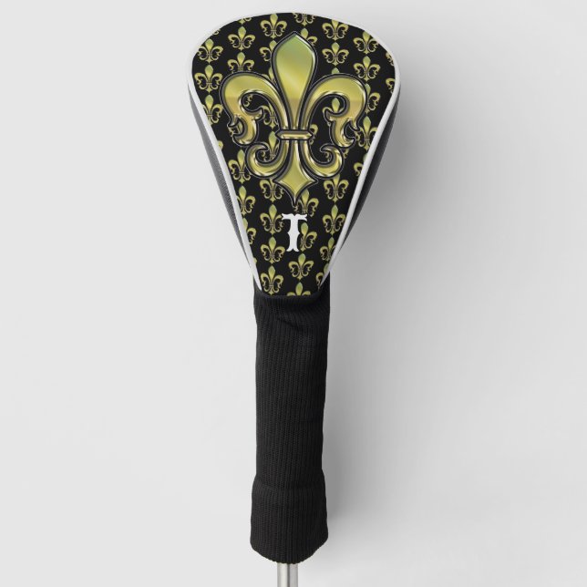 Elegant Custom Fleur De Lis Golf Design Head Cover (Front)