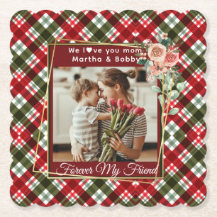 Elegant Custom Gift for Mum Mothers Day 1 Photo Paper Coaster