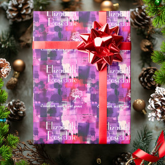 Elegant Custom Gift Wrap with Purple Monochrom