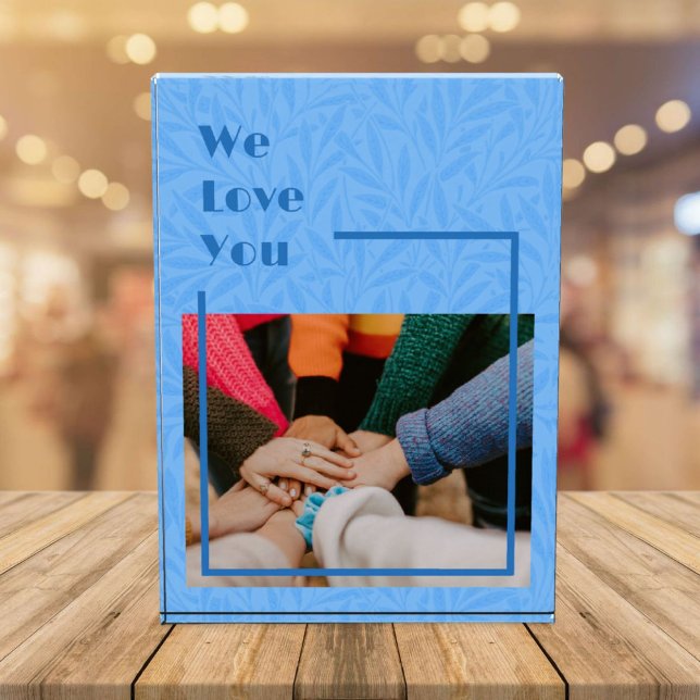 Elegant Custom Gifts for Friends Moving Away Blue Photo Block (Gifts for Friends Moving Away)