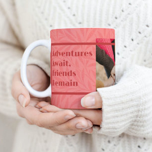 Elegant Custom Gifts for Friends Moving Away Pink Coffee Mug