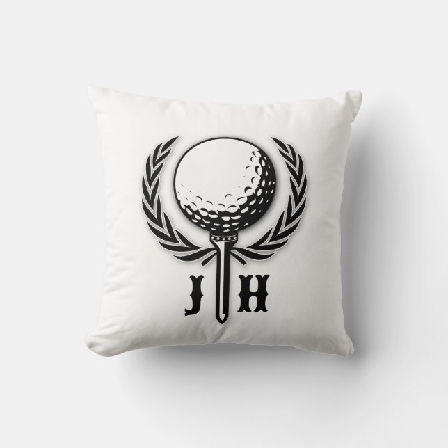 Elegant Custom Golf Monogram Design Cushion (Front)