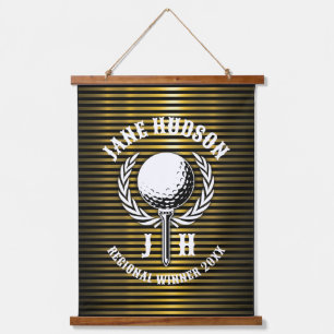 Elegant Custom Golf Monogram Design Hanging Tapestry