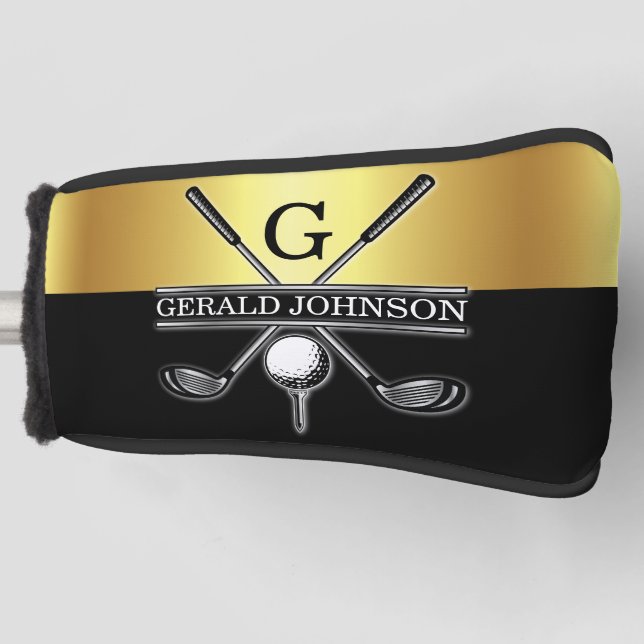 Elegant Custom Golf Monogram Golf Head Cover (Front)