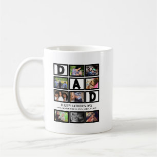 Elegant Custom Happy Fathers Day 9 Photo Collage Coffee Mug