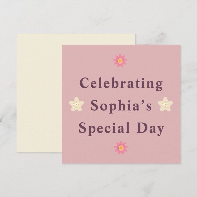 Elegant Custom Invitation for a Special Day (Front/Back)