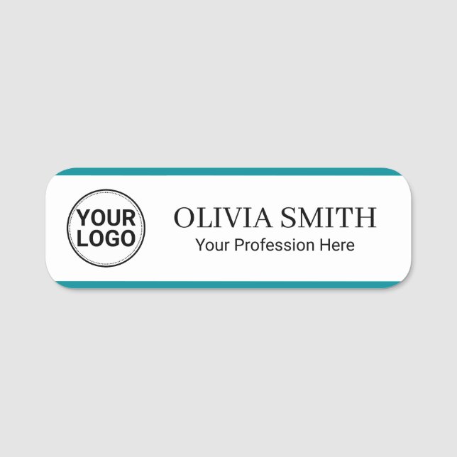 Elegant Custom Logo Employee Name Profession Name Tag (Front)