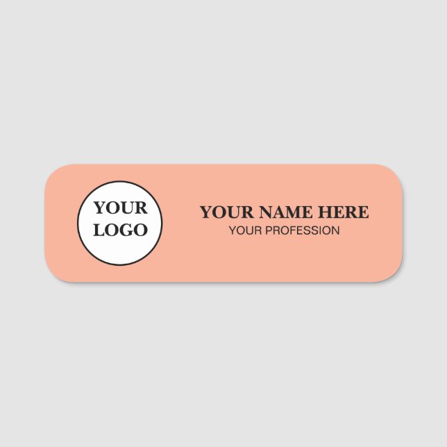 Elegant Custom Logo Employee Name Tag (Front)