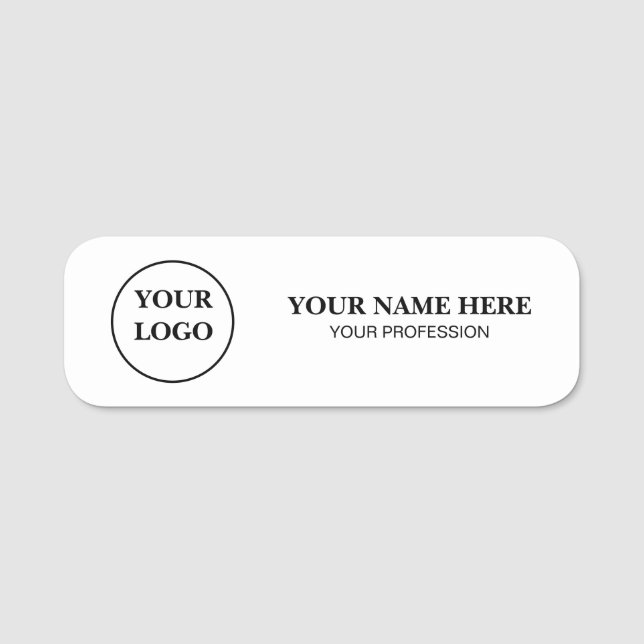 Elegant Custom Logo Employee Name Tag (Front)