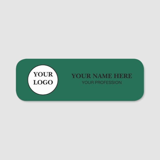 Elegant Custom Logo Employee Name Tag (Front)