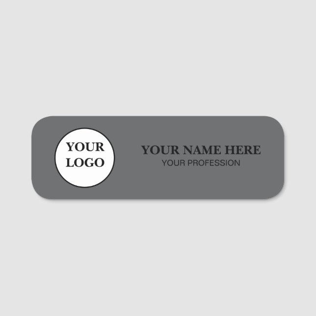 Elegant Custom Logo Employee Name Tag (Front)