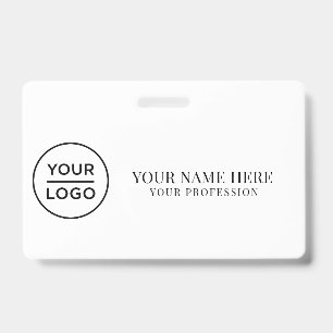 Elegant custom Logo Employee Simple ID Badge