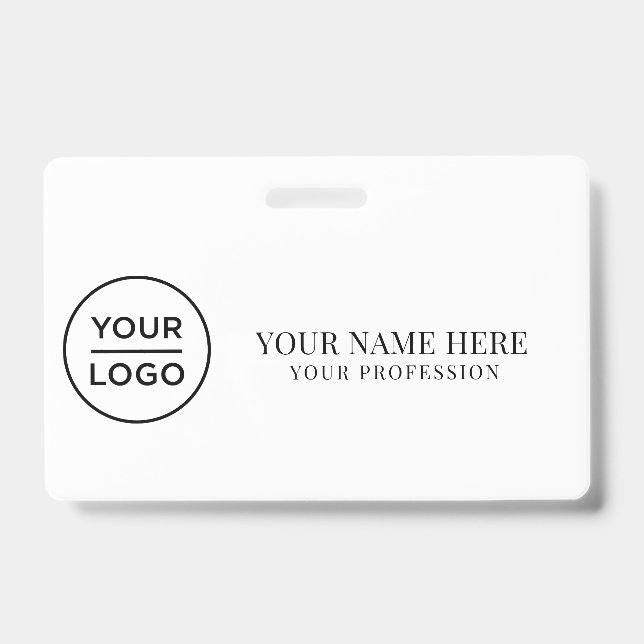 Elegant custom Logo Employee Simple ID Badge (Front)