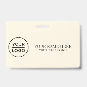 Elegant custom Logo Employee Simple ID Badge
