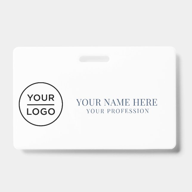Elegant custom Logo Employee Simple ID Badge (Front)