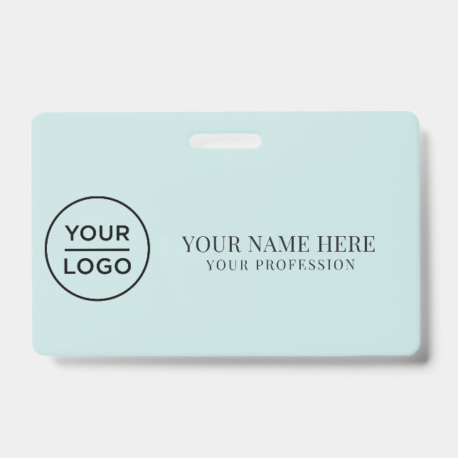 Elegant custom Logo Employee Simple ID Badge (Front)