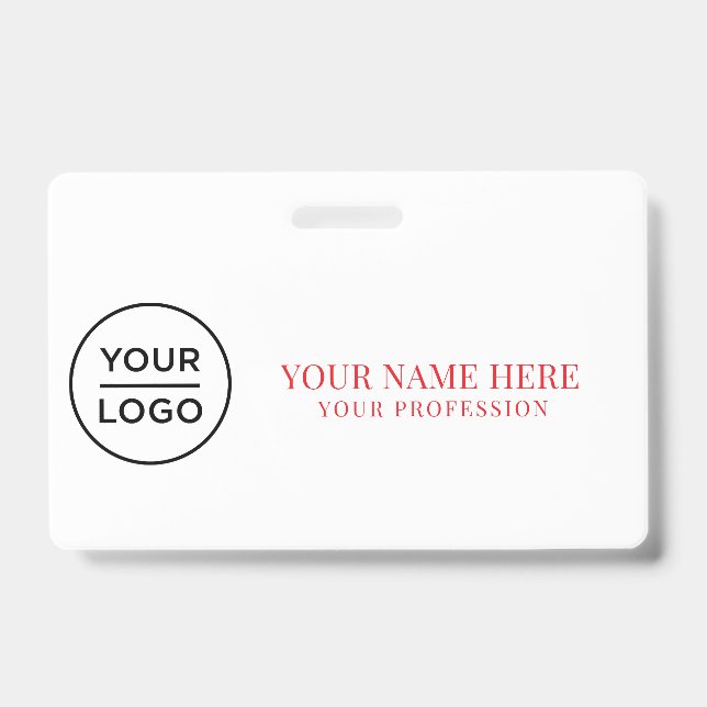Elegant custom Logo Employee Simple ID Badge (Front)
