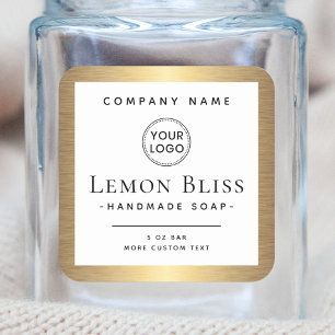 Elegant custom logo golden gradient product label