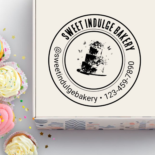 Elegant Custom Logo Name Bakery  Self-inking Stamp (Creator Uploaded)