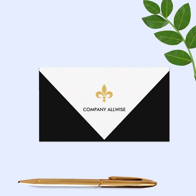 Elegant Custom Logo on Black & White Business Card (Creator Uploaded)