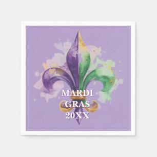 Elegant Custom Mardi Gras Colours Napkin