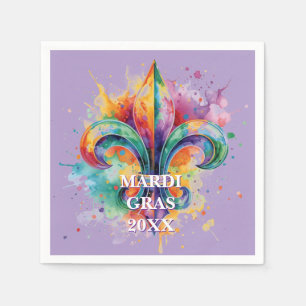 Elegant Custom Mardi Gras Colours Napkin