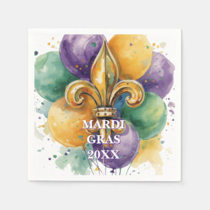 Elegant Custom Mardi Gras Colours Napkin