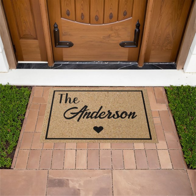  Elegant Custom Monogram Initial Doormat (Outdoor)