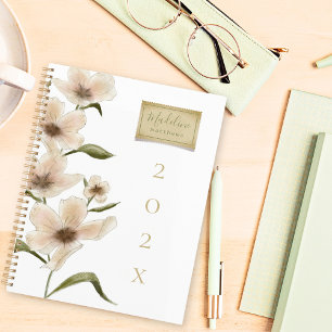 Elegant Custom Monogram Name Vintage Floral Stamp Planner