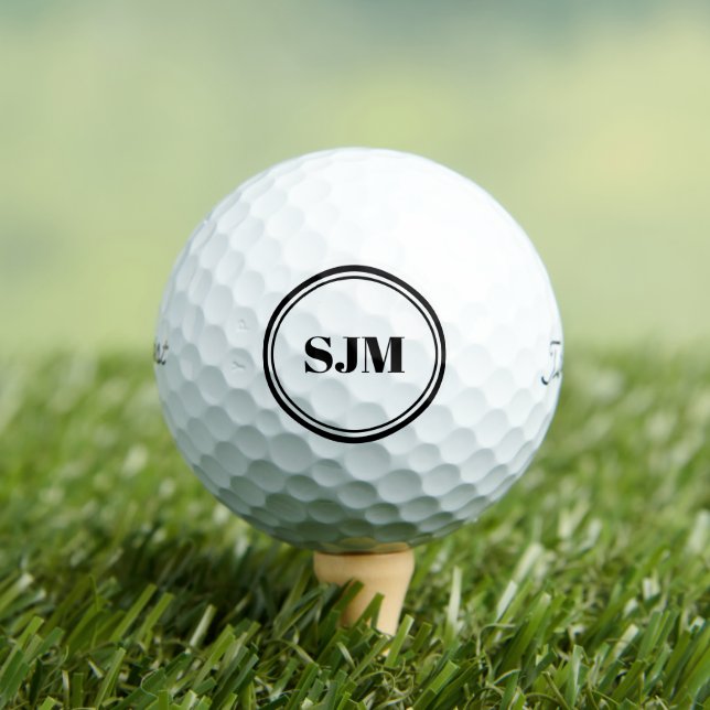 Elegant custom monogram personalised Titleist    Golf Balls (Insitu Tee)