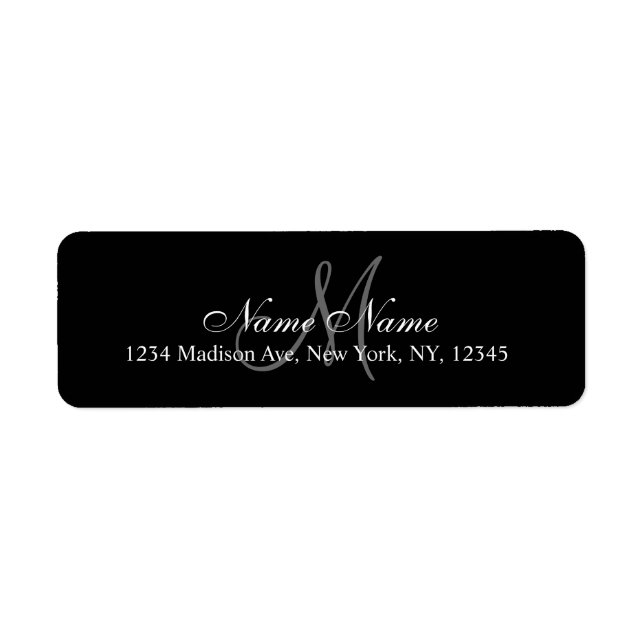 Elegant Custom Monogram Return Address Labels (Front)